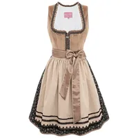 KRÜGER MADL & BUAM Trachtenkleid Midi Dirndl 2tlg. 60cm SELENE / 414268 hellbraun braun 38