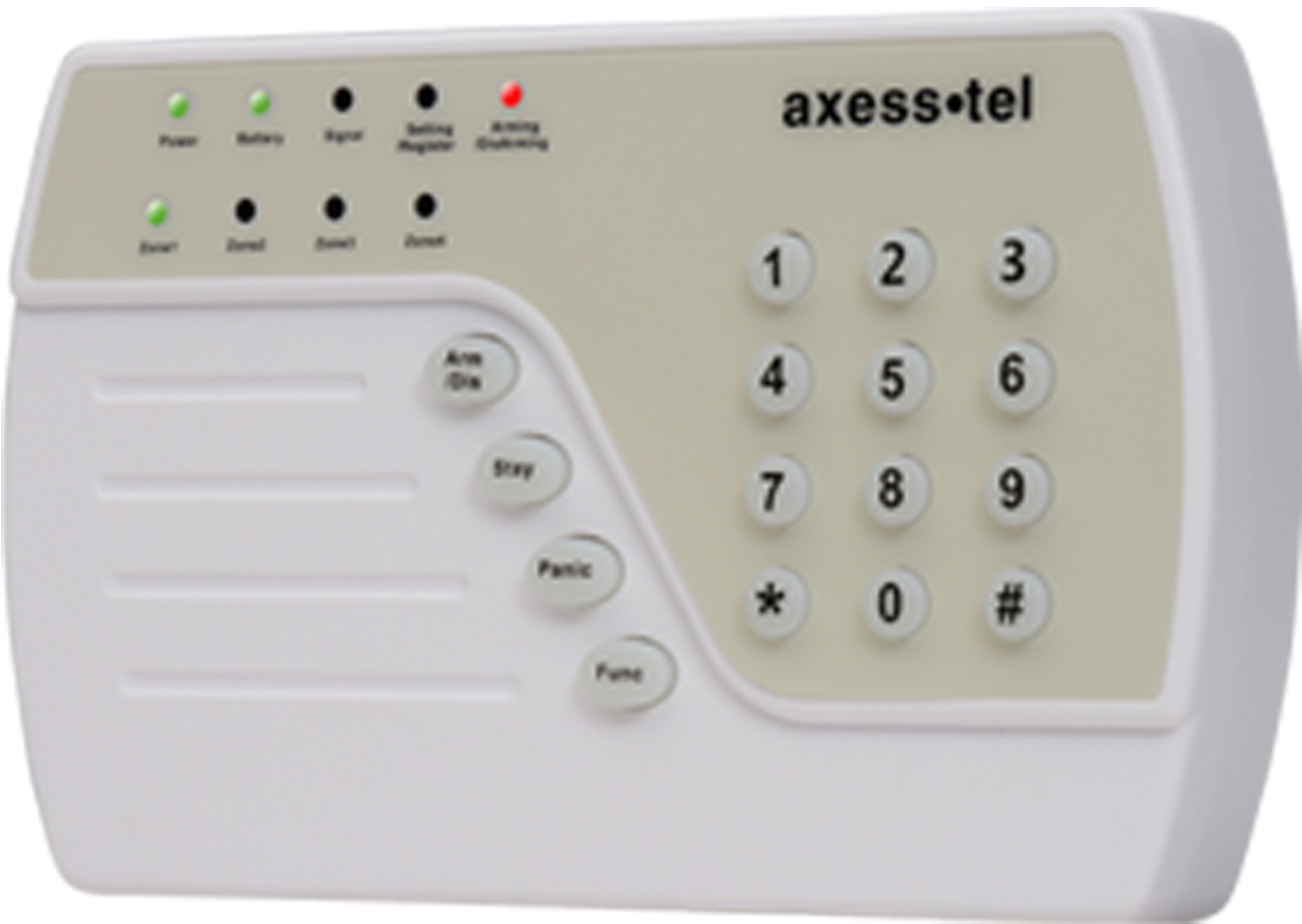 Axesstel Haus Funk Alarmanlagen System GSM SMS Sicherheit Set AG50 mit 2 Bewegungsmeldern
