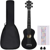 vidaXL Sopran-Ukulele-Set mit Tasche für Kinder Schwarz