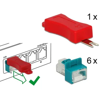 DeLock RJ45 Secure Clip Stecker Set 6 Stück