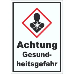 Aufkleber Gesundheitsgefahr Sensibilisierung der Atemwege A7 (74x105mm)