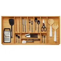 SOTech Orga-Box 3 Besteckeinsatz Bambus 473 x 897 mm mit 11 Fächern