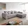 DeLife Ecksofa Cord 3-Sitzer Silbergrau