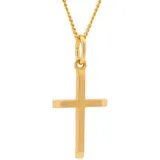 HOPLO Kreuzanhänger Anhänger Kreuz 333-8 Karat Gold mit vergoldeter Silberkette 60 cm, Made in Germany 60 cm Unisex