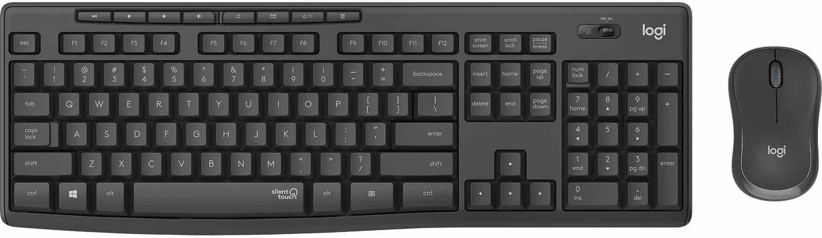 MK295 Silent Wireless Combo Büro Tastatur (Graphit)