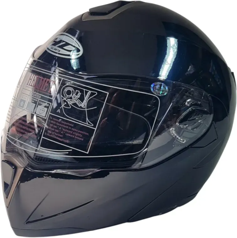 Motorradhelm Schwarz, glänzend, Größe M Nr. 202