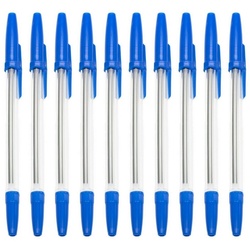 Osma Kugelschreiber 10-100 Kugelschreiber Kuli Schreibstift mit Kappe, (10-tlg), Stift, Schreiben, Blau, Schreiber