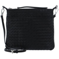 ABRO Leather Piuma Weaving Crossbody Bag Onefold Black / Nickel