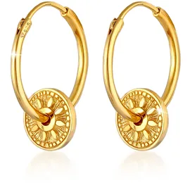 Elli Creolen Sonne Antik gold 925 Sterling Silber onesize