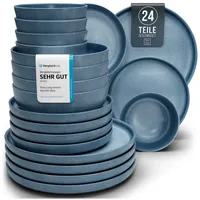 PURE LIVING INTERIOR DESIGN Urban Style Geschirrset 6 Pers. 24-tlg. blau