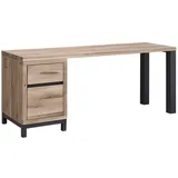 Massivmoebel24 Schreibtisch Villanders Wildeiche bianco geölt / Beige