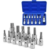13-teiliges Torx-bit-steckschlüssel-set T8-t70, S2 Stahl, Sechskant-steckschlüssel, Torx-steckschlüsselschaft-werkzeug, Schraubendreher-bit-set