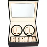 4+6 Automatik uhrenbeweger, Watch Winder, Automatisch Holz Uhrendreher Uhrenkoffer für 10 Uhren, Uhren-Display-Box für Herren