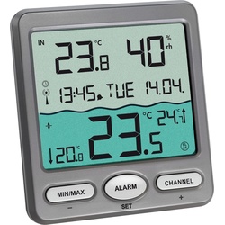 TFA Venice Funk, Thermometer + Hygrometer, Blau, Grau