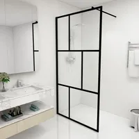 VidaXL Duschwand für Begehbare Duschen mit Hartglas Schwarz 100x195