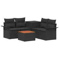 vidaXL Sofa Set 6-tlg. Loungesofa schwarz