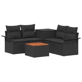 vidaXL Sofa Set 6-tlg. Loungesofa schwarz