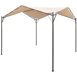 Pavilion Partyzelt Überdachung 3x3 m Stahl Beige