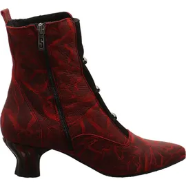 SIMEN Damen Stiefeletten Rot Glattleder marmoriert Größe: 39 - 39