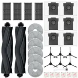 bpbdzz 32 Stück Zubehör für Dreame L10s Ultra Gen 2/l40 Ultra Ae/l10s Pro Ultra Heat/x30 Ultra/mova E30 Ultra Saugroboter, 2 Hauptbürsten, 4 Filter, 6 Wischpads, 6 Seitenbürsten, 6 Staubbeutel