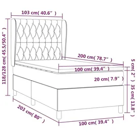 vidaXL Boxspringbett 100 x 200 cm Schwarz