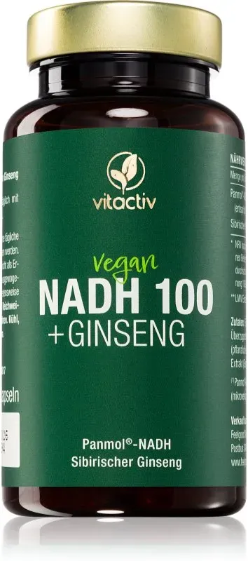 Vitactiv NADH 100 + Ginseng Kapseln mit Pflanzenextrakten 60 KAP