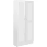 vidaXL Bücherschrank Hochglanz-Weiß 82,5x30,5x185,5 cm Holzwerkstoff