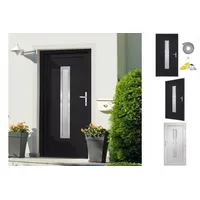 vidaXL Zimmertür Haustür Anthrazit 98x200 cm PVC Eingangstür Haus Nebeneingangstür Kuns schwarz