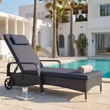 Mendler Carrara Sonnenliege 197 x 71 x 108 cm anthrazit/grau