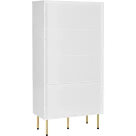 Beliani Vitrine Milora 80 x 40 x 160 cm Weiß/Gold
