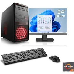 CSL Gaming-PC-Komplettsystem "Sprint V28980", F (A-G), rot, 8 GB RAM 500 GB SSD, Computer-Komplettsysteme