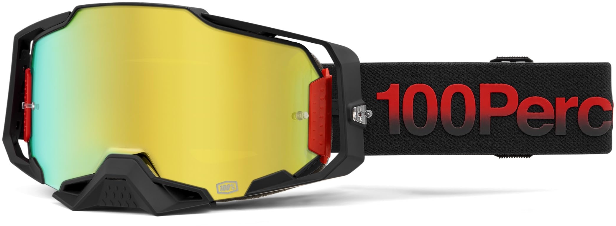 100% MÁSCARAS ARMEGA Goggle Tzar-Mirror Gold Lens Maske, Unisex, Standard