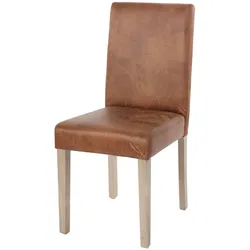 Esszimmerstuhl Littau, Küchenstuhl Stuhl, Stoff/Textil MVG-zertifiziert ~ Wildlederimitat, braune Beine
