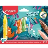 Maped JUNGLE fever Jumbo Wachsmalstifte farbsortiert, 12 St.