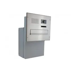 Edelstahl Kamera Durchwurf Briefkasten - Tiefe 18-27 cm - F-046