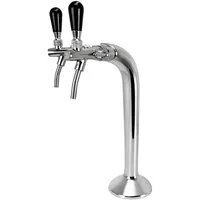 BieTal BieTal® Classic Cobra Schanksäule Zapfsäule 2-leitig 7mm Chrom mit 2x Schankhahn