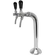 BieTal BieTal® Classic Cobra Schanksäule Zapfsäule 2-leitig 7mm Chrom mit 2x Schankhahn
