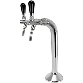 BieTal BieTal® Classic Cobra Schanksäule Zapfsäule 2-leitig 7mm Chrom mit 2x Schankhahn