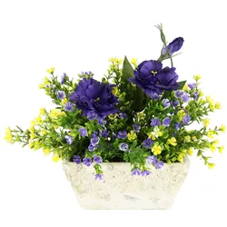 Kunstpflanze I.GE.A., gelb (gelb, violett), B:30cm H:28cm T:24cm, Polyester, Kunstpflanzen, Arrangement in Schale