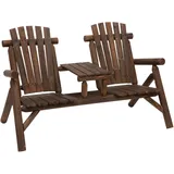 Outsunny Gartenbank 156 x 103 x 88 cm Braun