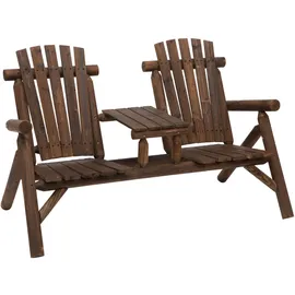 Outsunny Gartenbank 156 x 103 x 88 cm Braun