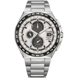 Funkchronograph CITIZEN, silber (titansilberfarben, weiß), Armbanduhren, Herren, Armbanduhr, Solar, Herrenuhr, analog, Perpetual Kalender