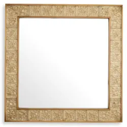 Casa Padrino Luxus Wandspiegel Vintage Messing 110 x 5,5 x H. 110 cm - Quadratischer Wohnzimmer Spiegel - Schlafzimmer Spiegel - Garderoben Spiegel - Luxus Möbel - Luxus Einrichtung