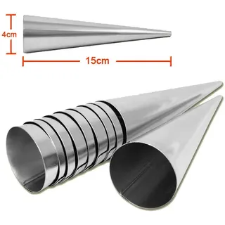 rukauf XXL 20 Edelstahl Schillerlocken 15x4cm Sahnerollen Trubotschki Schaumrollen Horn