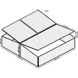 Wiltec Doppel Frühbeet Alu Silber HKP 4 mm 0,48 m2
