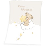 Herding Kleiner Schutzengel Microfaserflauschdecke, 75x100 cm, 100% Polyester, Weiß/Beige