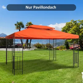 Outsunny Ersatzdach für Metallpavillon 3 x 4 m Rostrot