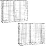 Estexo Gabionen 100x80x30 cm 2er Set Stein Korb Metall Wand Draht Sichtschutz