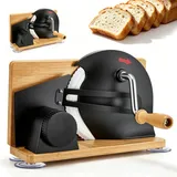 Brotschneidemaschine, Brotschneidemaschine Klappbar Manuell, Edelstahl 304, Allesschneider Mit Skala, Einstellbare Scheibendicke, Brotschneider Für Käse,Brot und Gemüse (Schwarz)