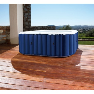 gardwell MSPA aufblasbar Outdoor Sapphire für 4 Personen 158 x 158 x 68 cm mit Massagedüsen und Filter- Aufblasfunktion per Knopfdruck Pool eckig in blau